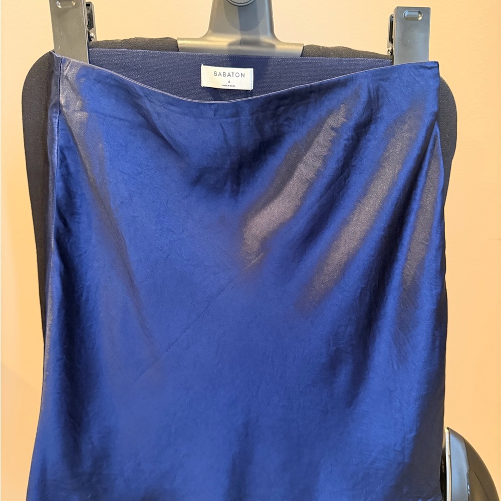 Babaton Blue Mini Slip Skirt - Picture 3 of 5